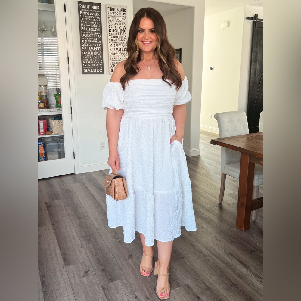 Abercrombie White Off-Shoulder Dress